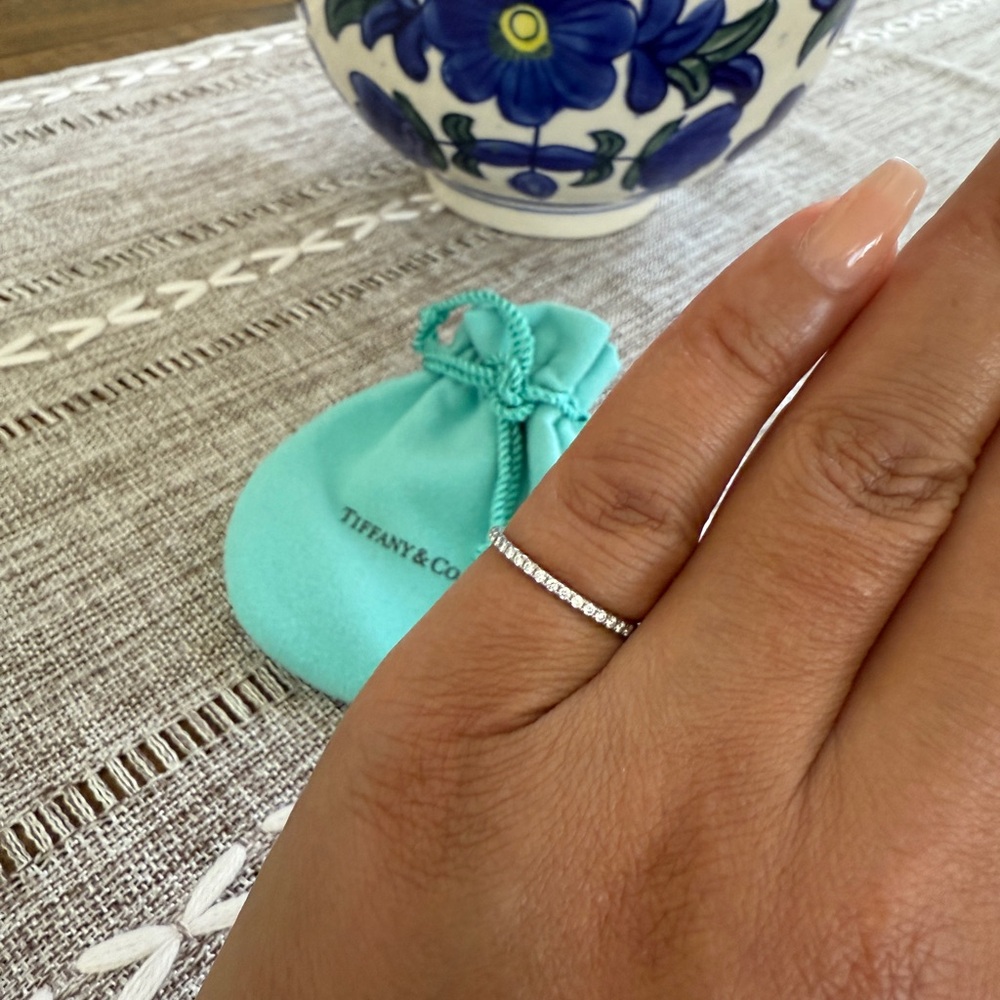 Tiffany & Co Diamond Metro Eternity Ring 18K White Gold - Picture 3 of 7